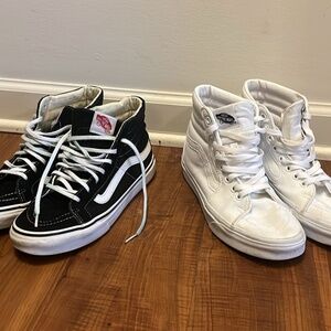 2 Pairs of Vans White and Black both for $30